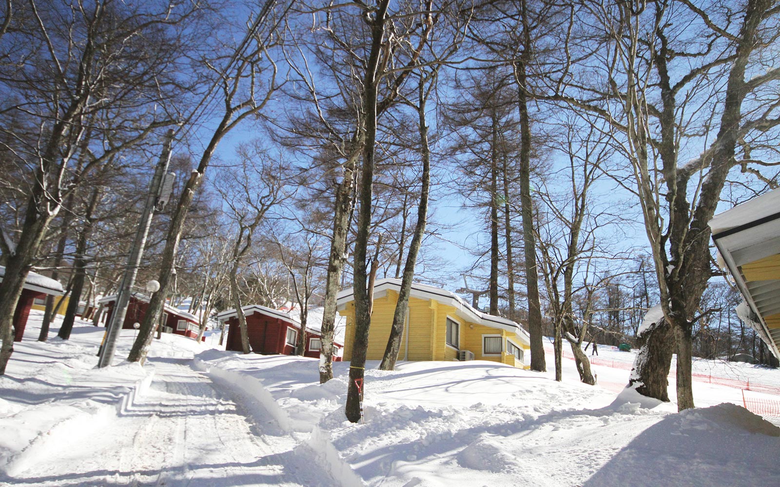 雪地中的小木屋 輕井澤滑雪 輕井澤冬季下雪木屋