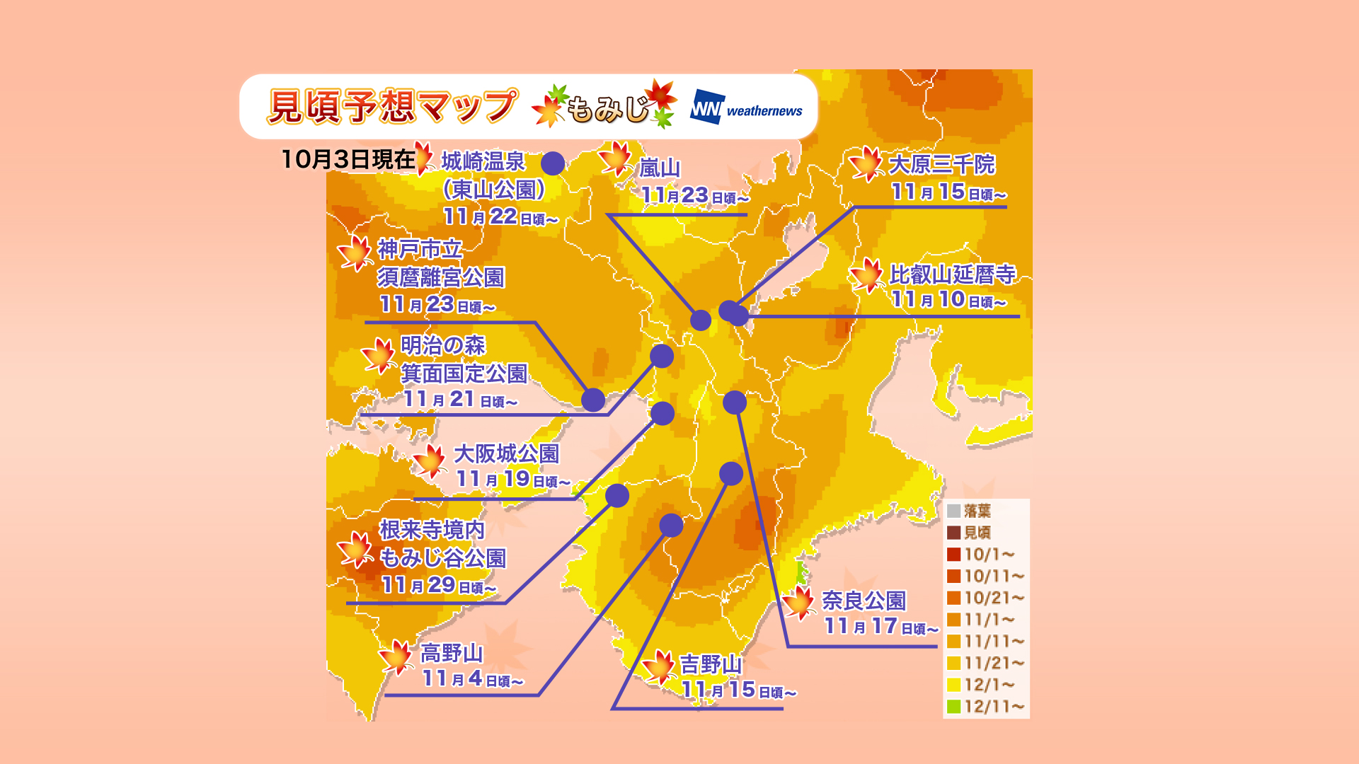 兩大實時紅葉情報網！緊貼日本各地最新紅葉狀況！Weathernews.JP