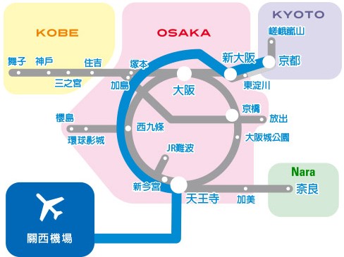 大阪機場去奈良 JR HARUKA