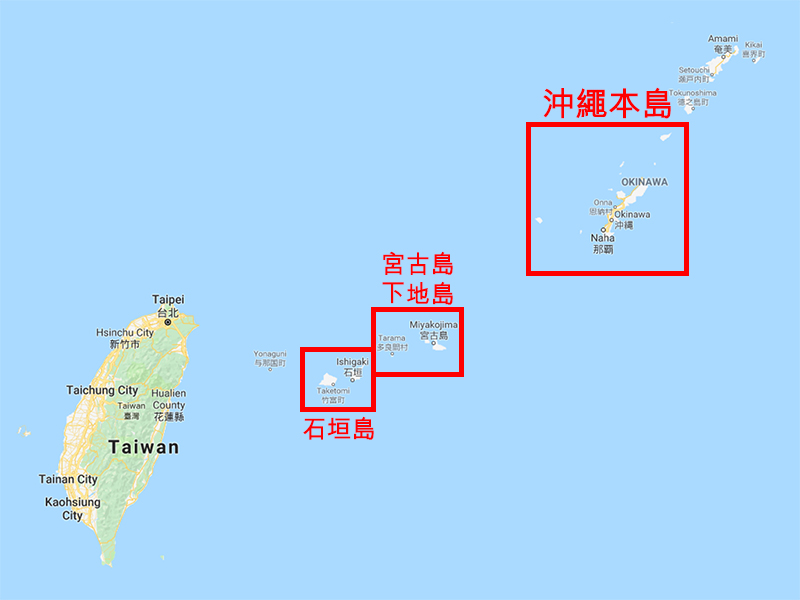 沖繩下地島、宮古島地理位置