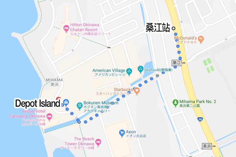 美國村Depot Island mapcode map code 沖繩outlet 美國村outlet 地圖 map 百貨公司 商場 購物 shopping