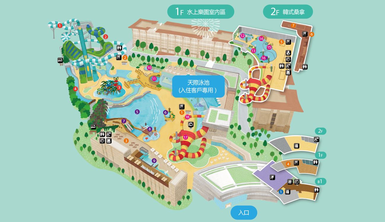 金海樂天水上樂園　LOTTE WATER PARK　김해롯데워터파크 地圖 Guide Map
