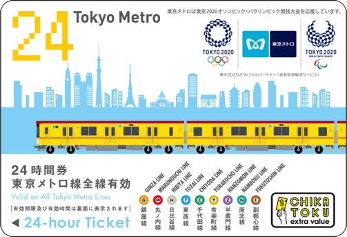 東京車票 東京metro地鐵24小時車票 2020東京奧運・殘奧特別版