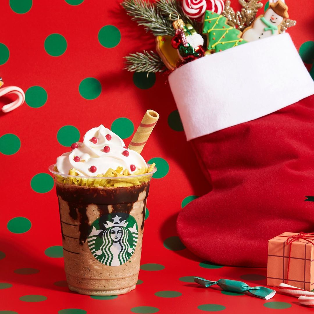日本星巴克 日本starbucks 朱古力薯片星冰樂 巧克力洋芋片星冰樂 聖誕襪朱古力星冰樂 聖誕襪巧克力星冰樂 Santa boots chocolate frappuccino サンタブーツ チョコレート フラペチーノ