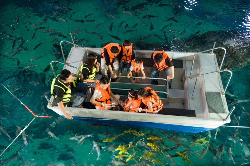 曼谷水族館 曼谷暹羅海洋世界可以搭玻璃船親近超過400種海洋生物（又稱海洋世界水族館）曼谷景點 曼谷親子景點